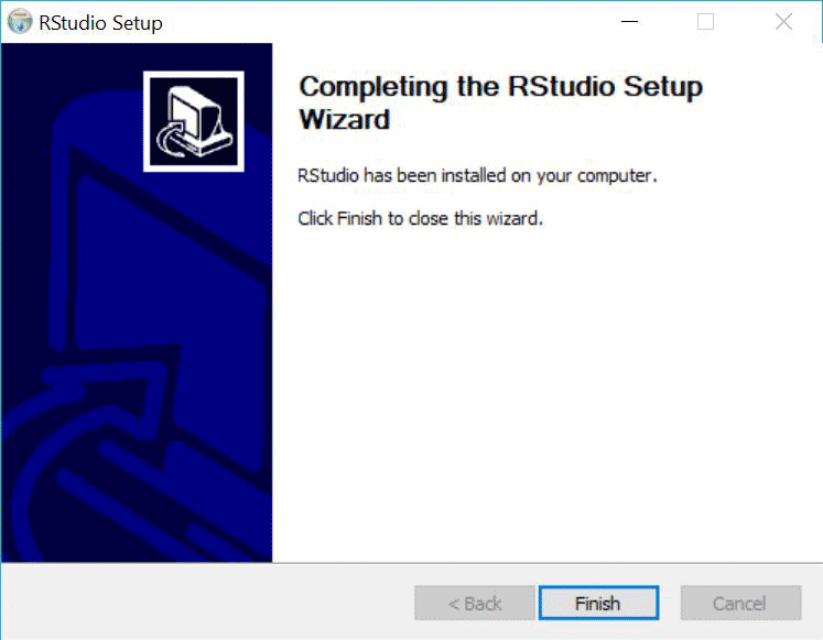 RStudio installation complete